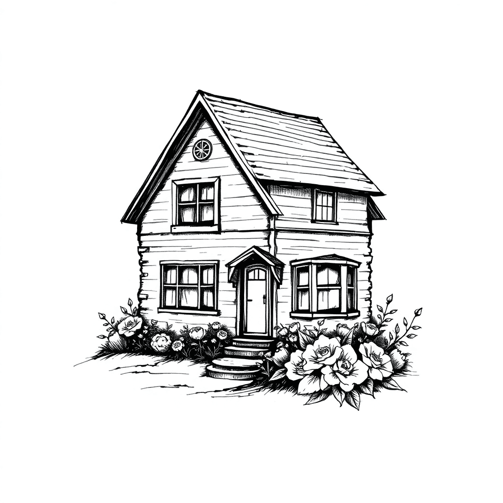 A House Like The Picture Below And Above In White Pristine Rose