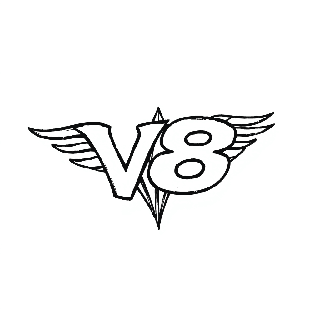 Pinstriping V8 Emblem