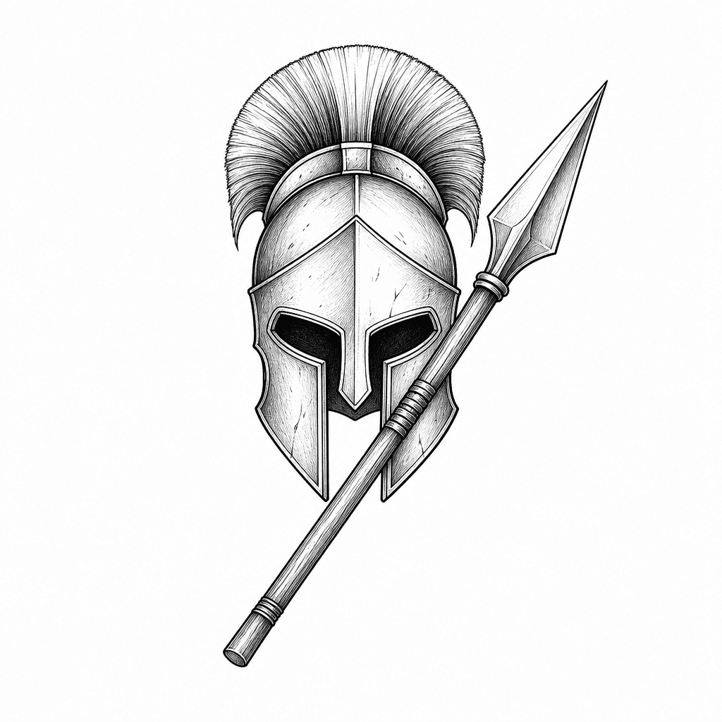 Ares Helmet And Spear