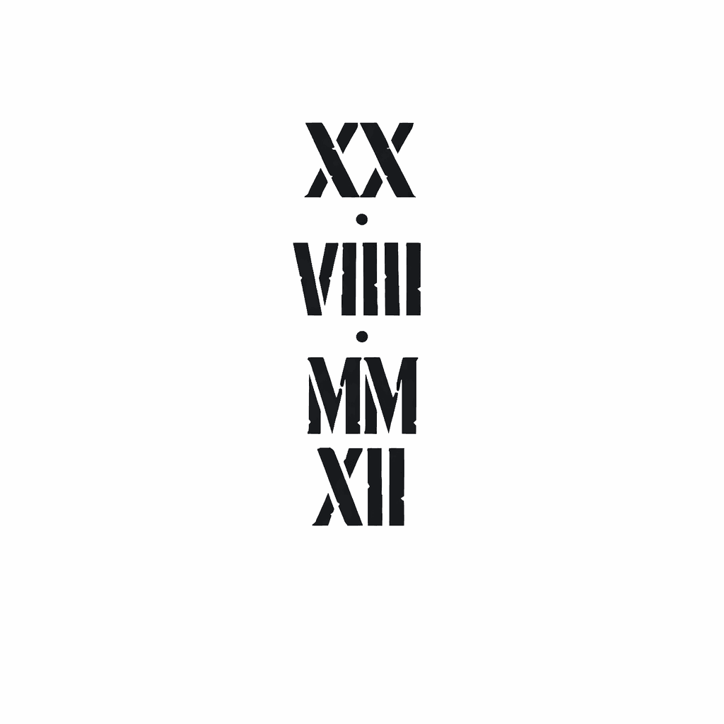 Minimalist "Roman Numeral Date" Tattoo Design