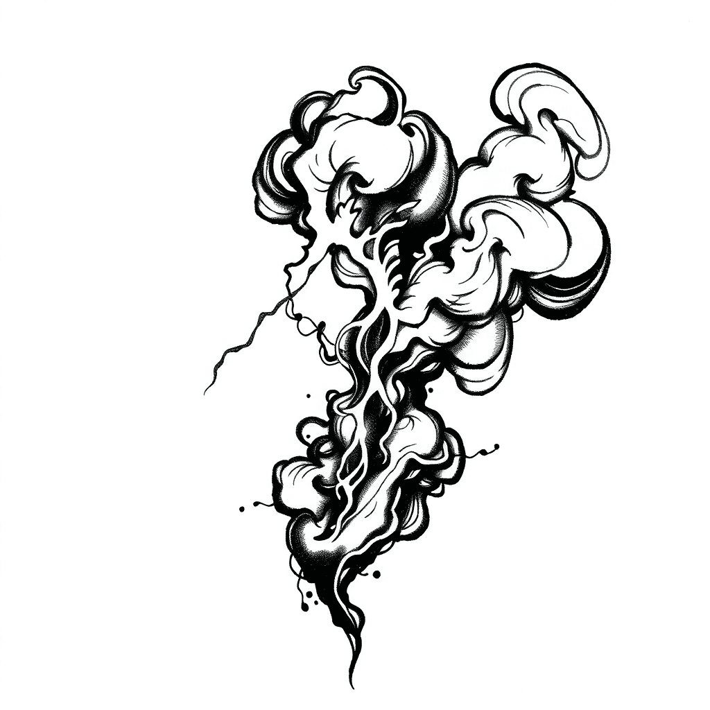 Lightening And Smoke With Ink Speaker