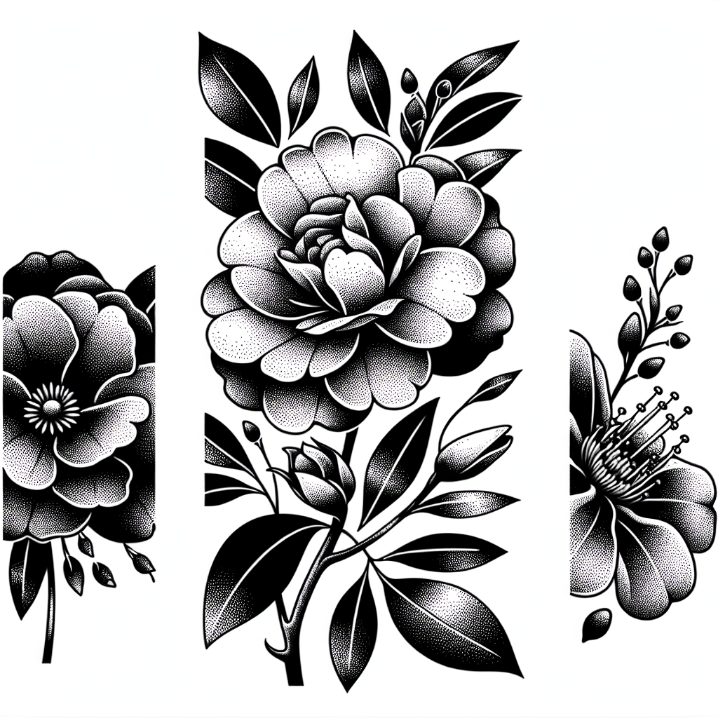 Camélia, Pois De Senteur, Chèvrefeuille