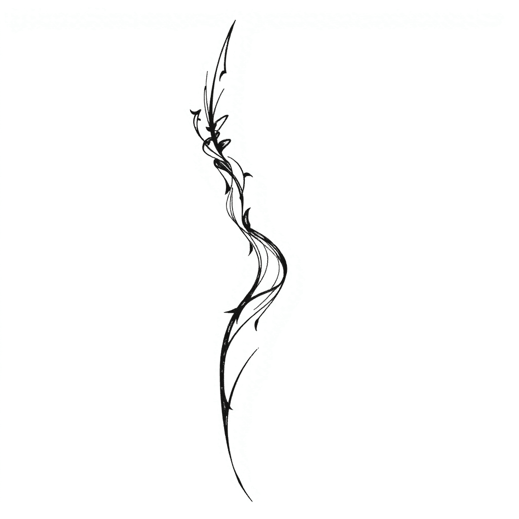 Line Tattoo For Spine