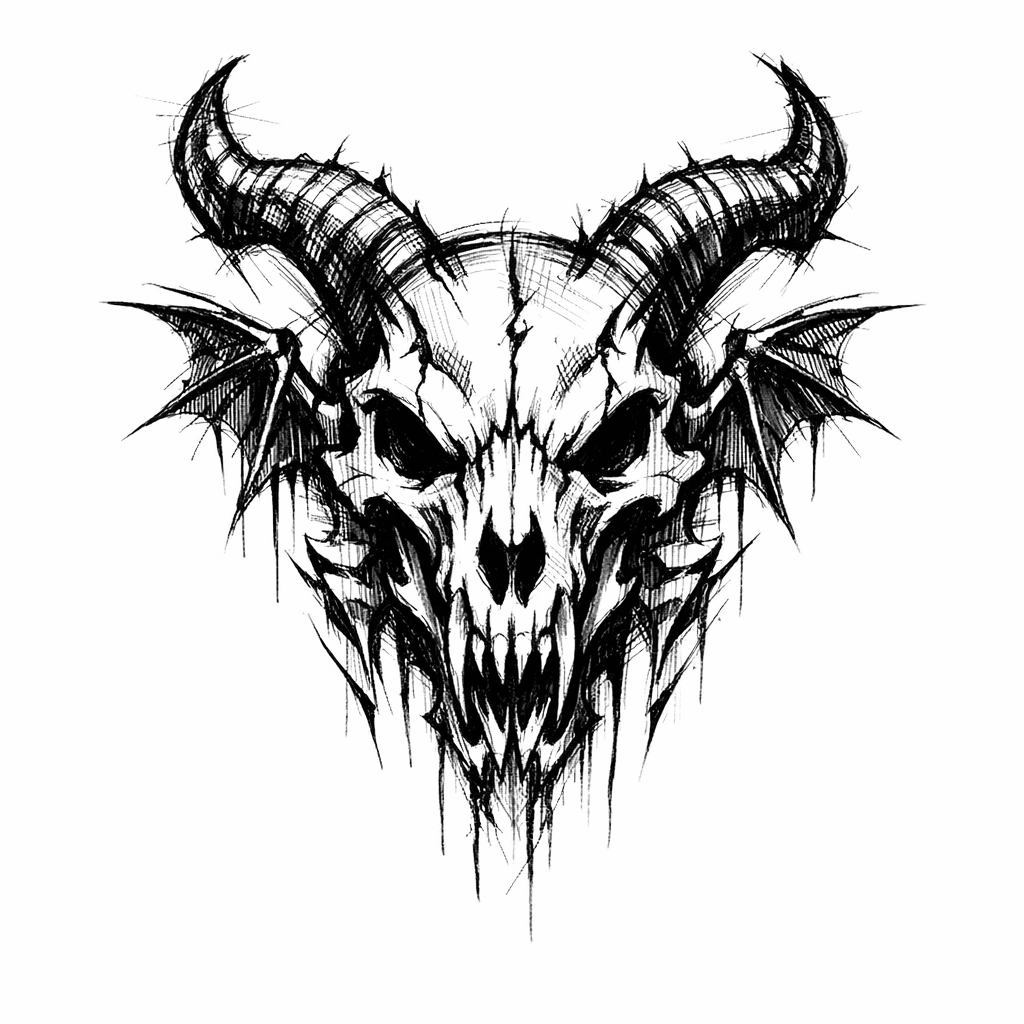 Chest Tattoo Skull Animal Diabolic