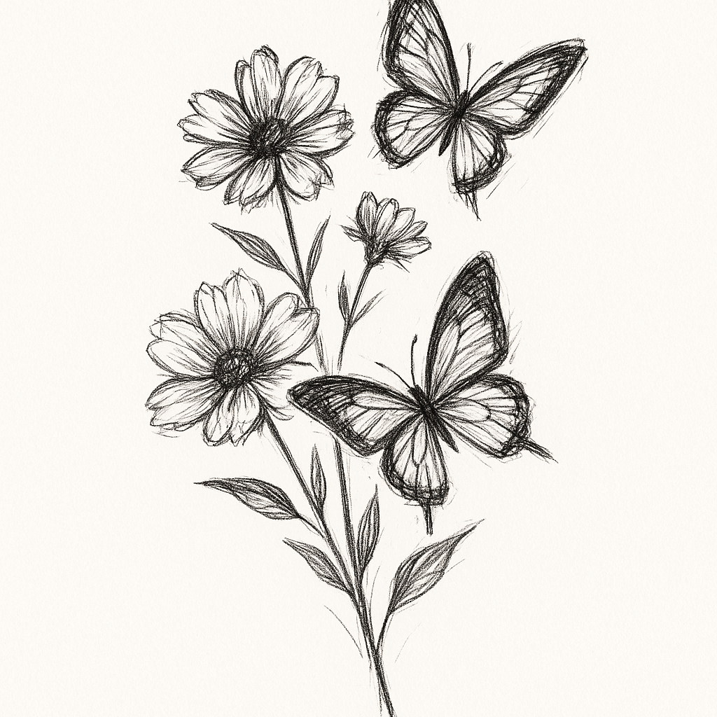 Flowers And Butterflies