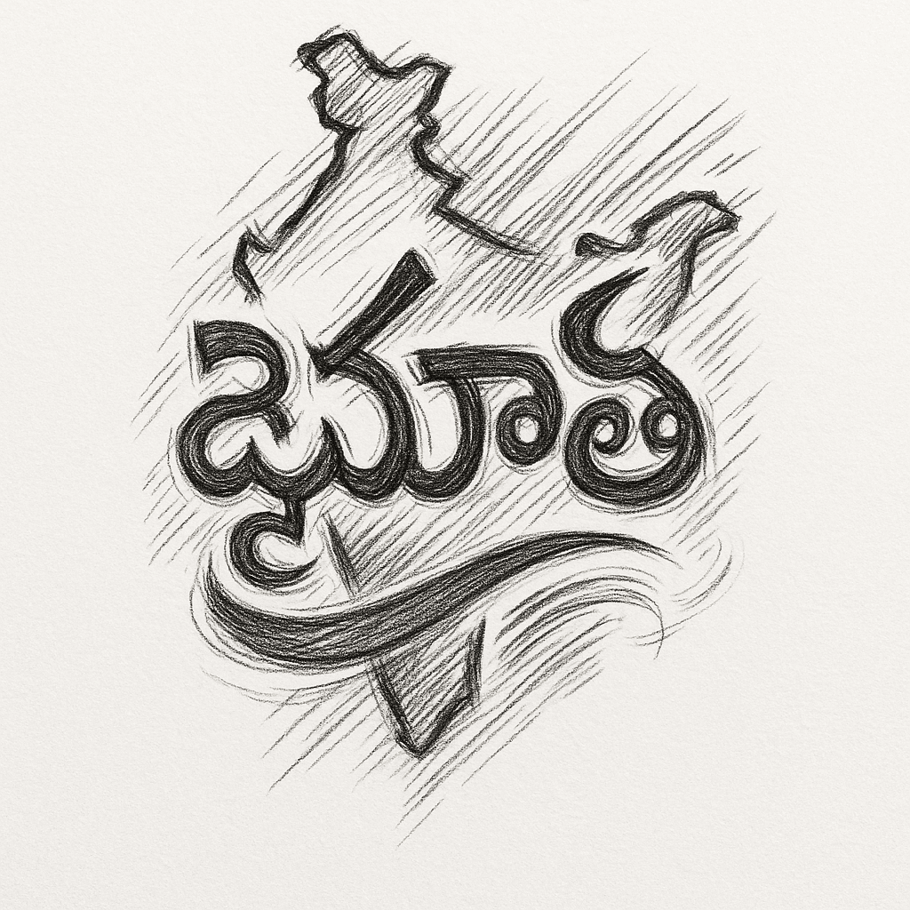 Write Bharath In Telugu And It Should Look Like A Design With That Name Hidden In It