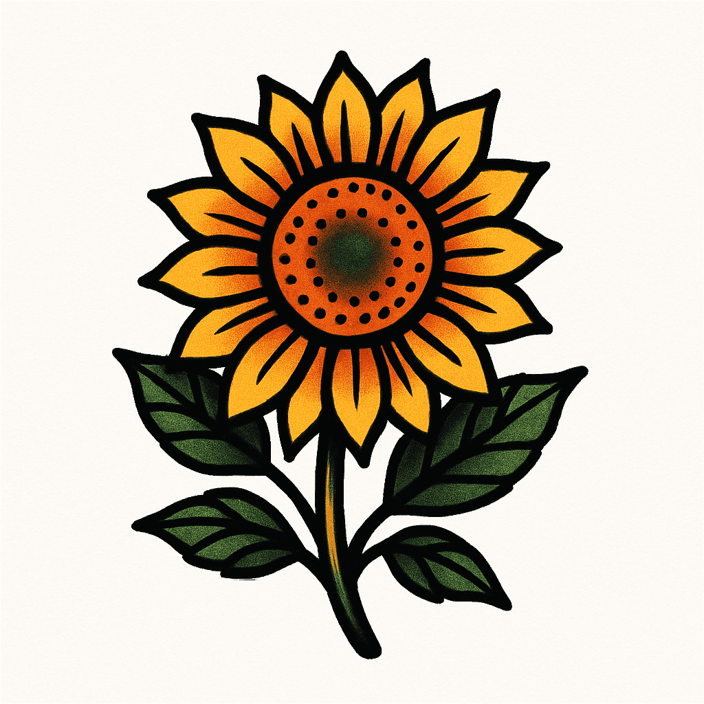 Extravagant Sunflower With Leaves