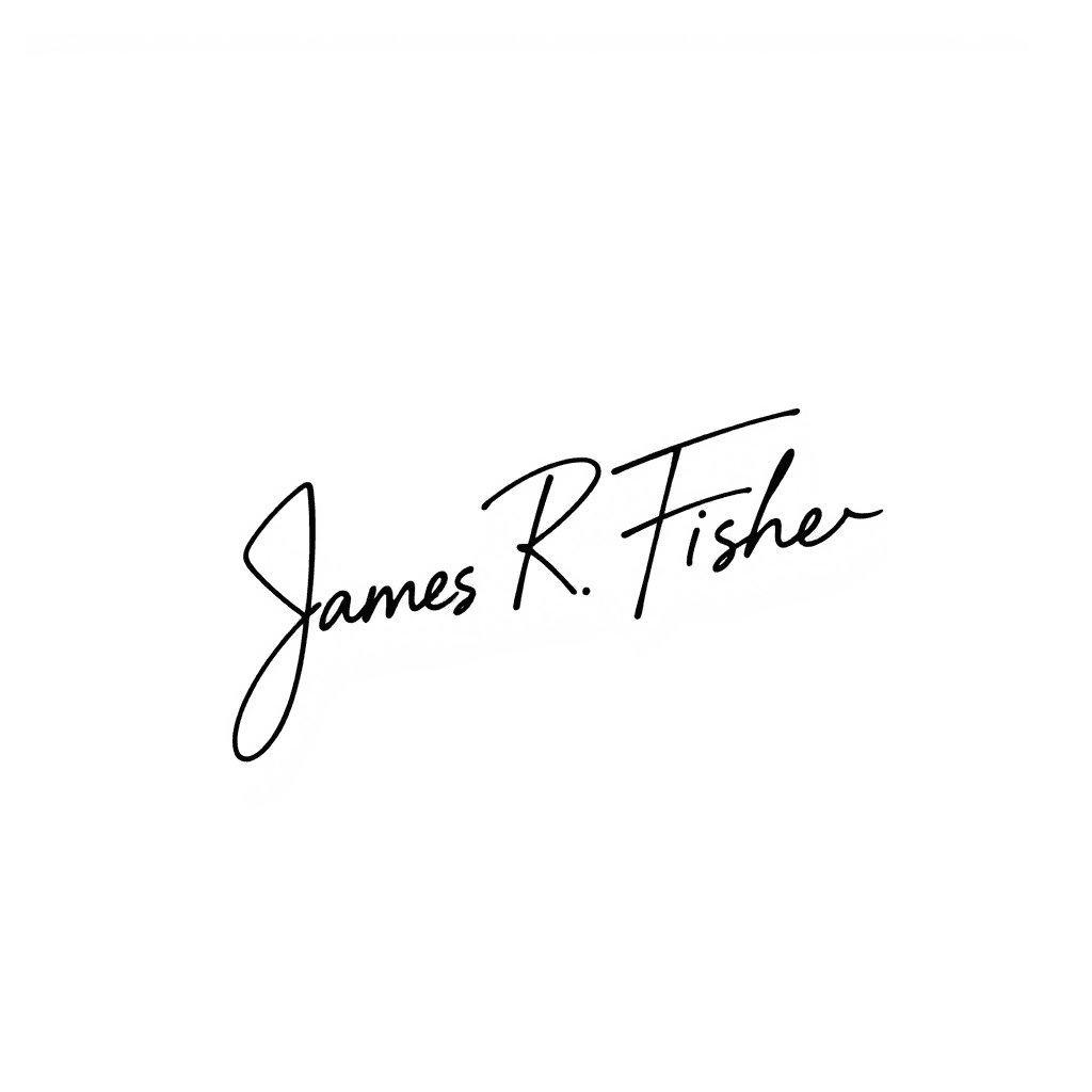 Single line "James R Fisher III Signature" Tattoo Design