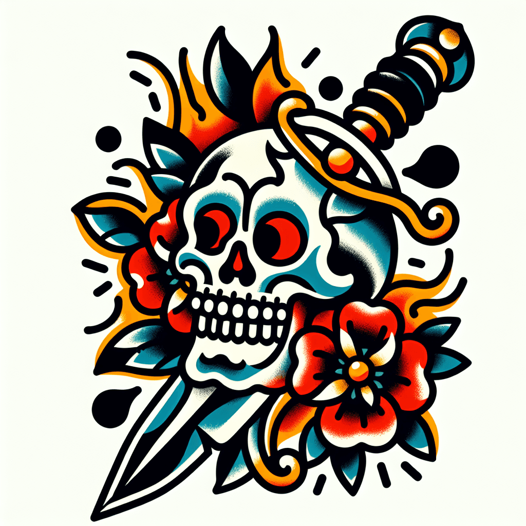 A Skull With A Dagger