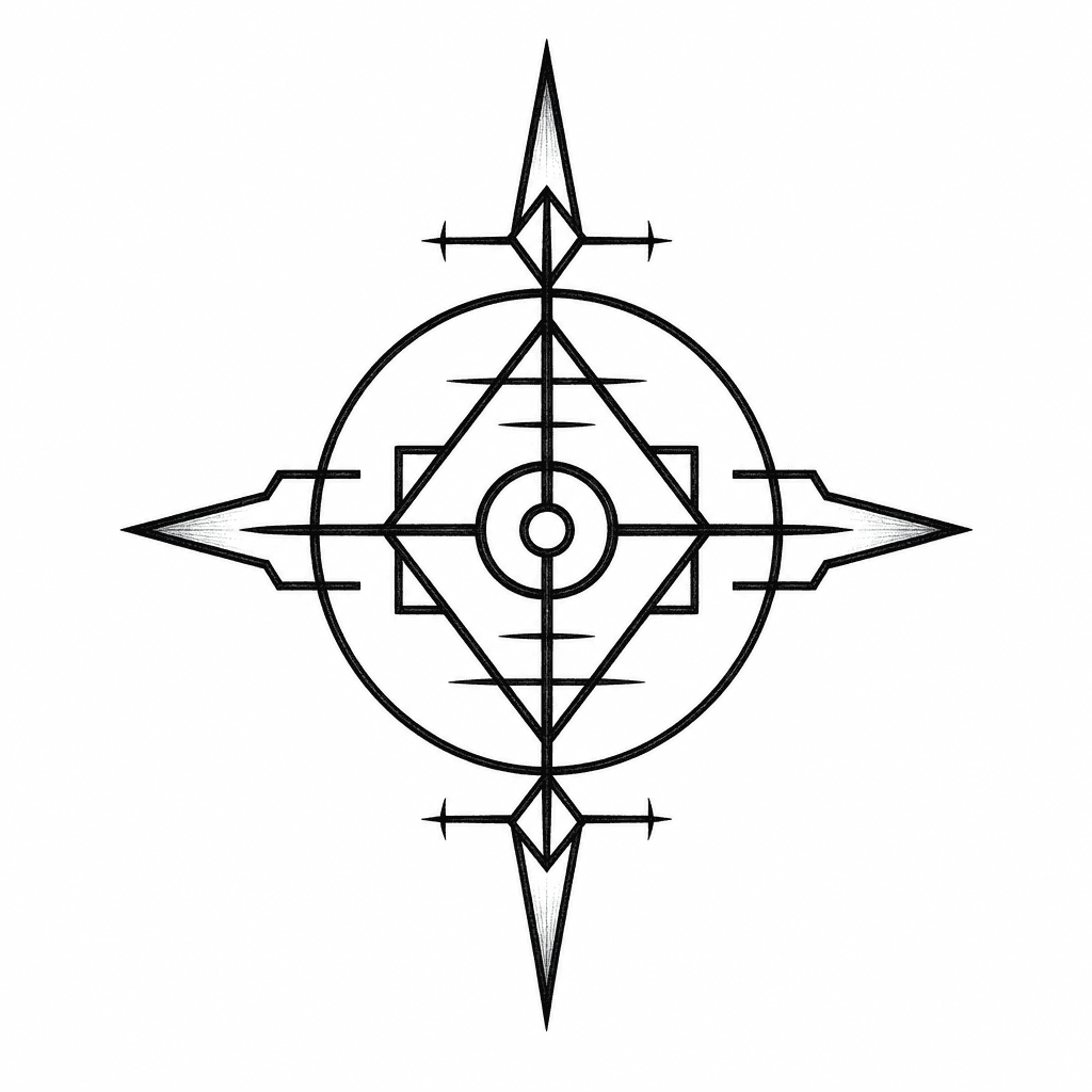 Black Cybersigil Wrist Symbol With Angular Points