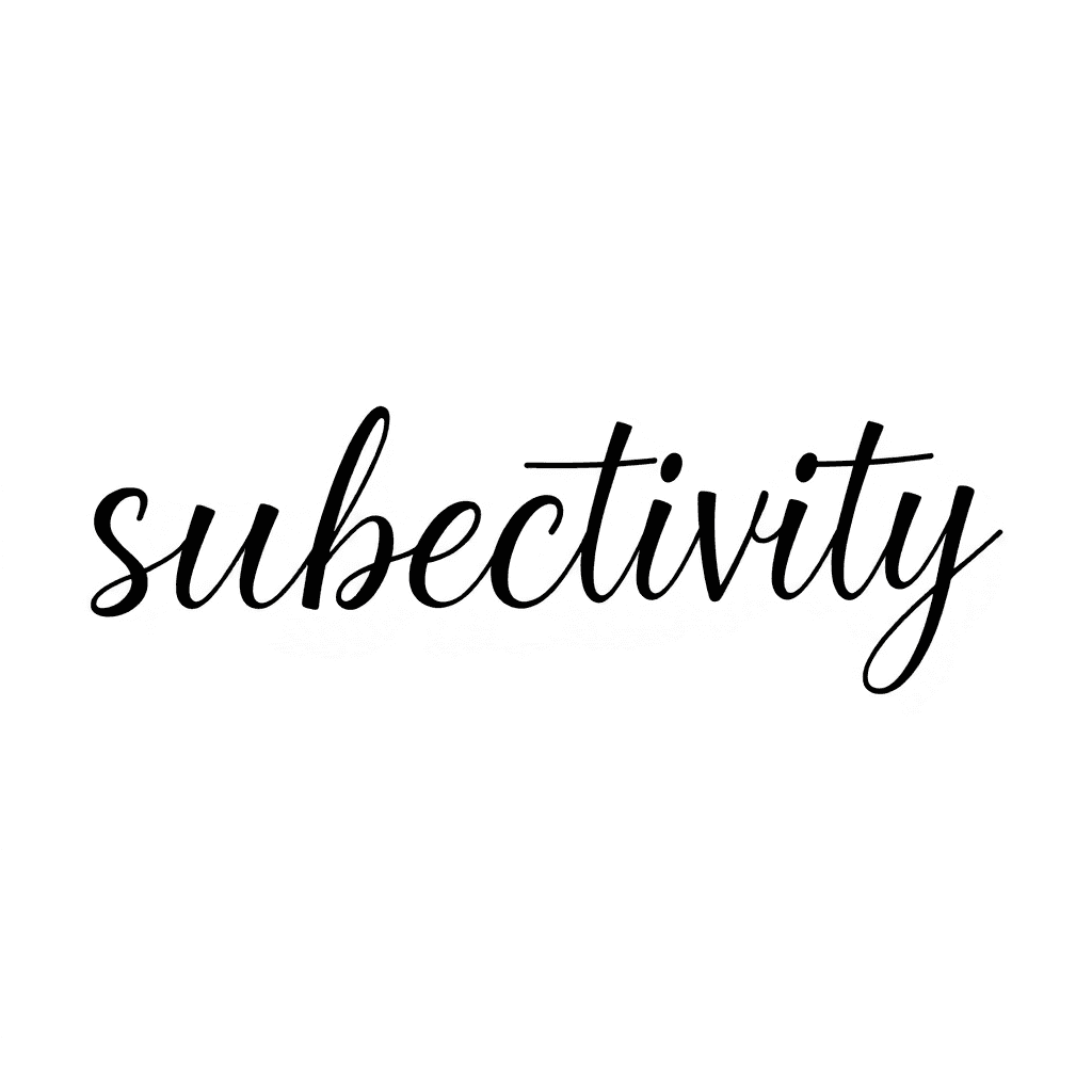 Handwritting Of "subjectivity", Combined With Sea, Prefer Wide Space Of Each Letter