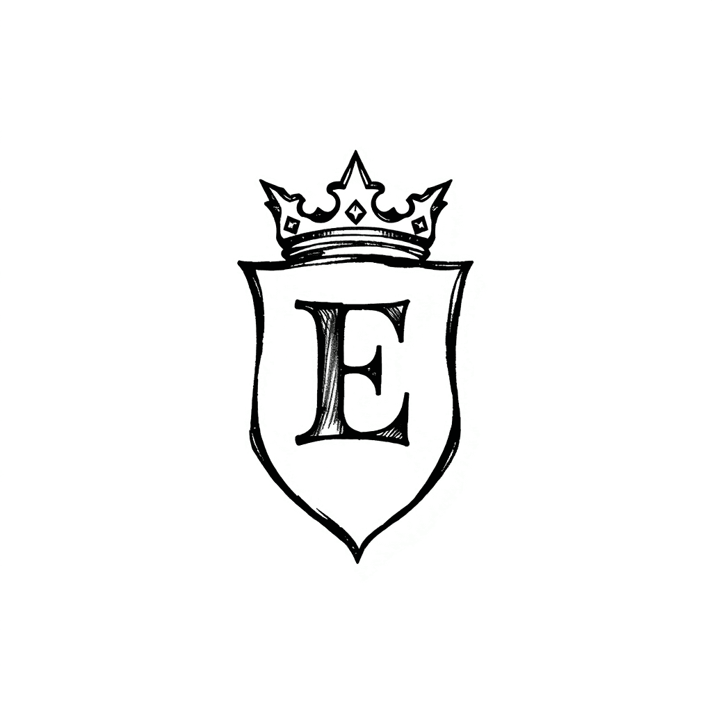 A Shield With A Crown And Letter E