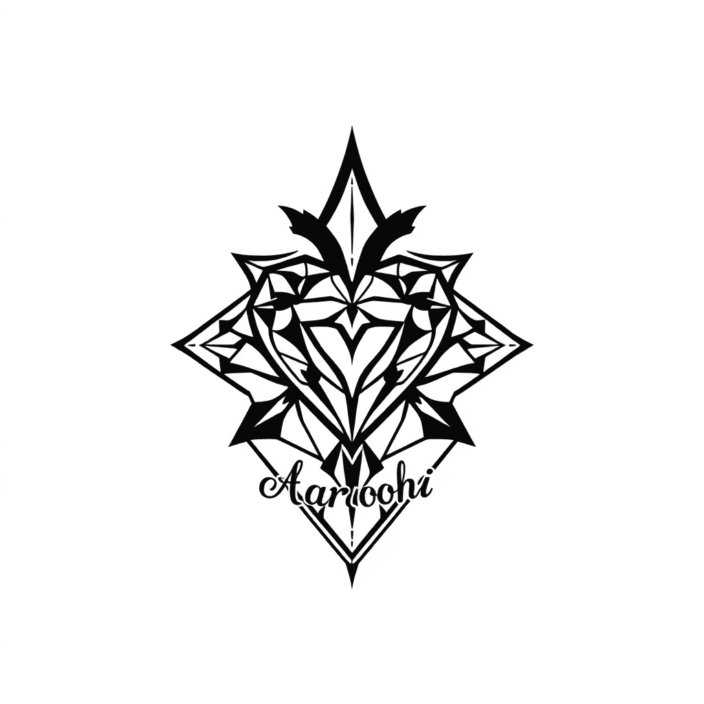 Intertwine Heart And Name Aarohi