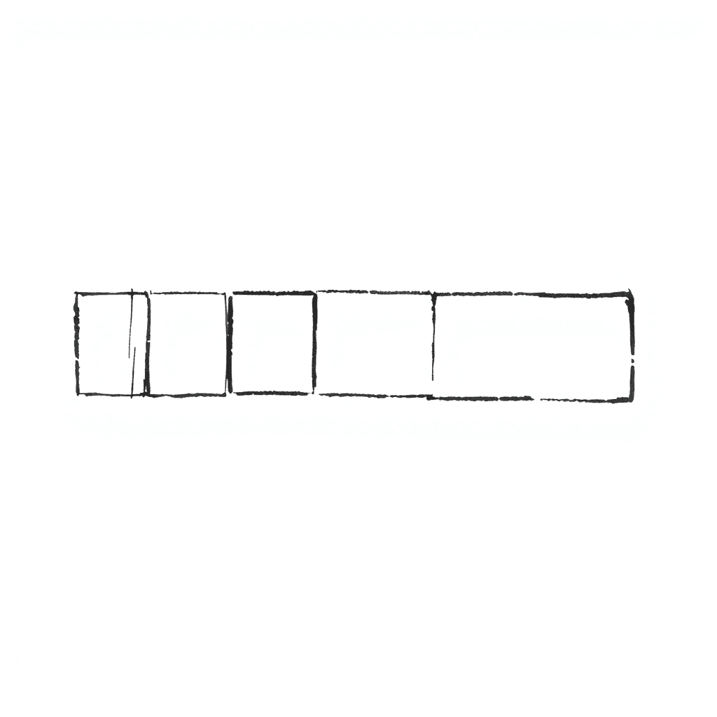 A Set Of Rectangles Aligned In A Row. The First Row Being 1 Inch Long Each. The Second Row 1/2 Inch Each And The Thrid Row 1cm Each. The First Row Should Be 8 Inches Long.