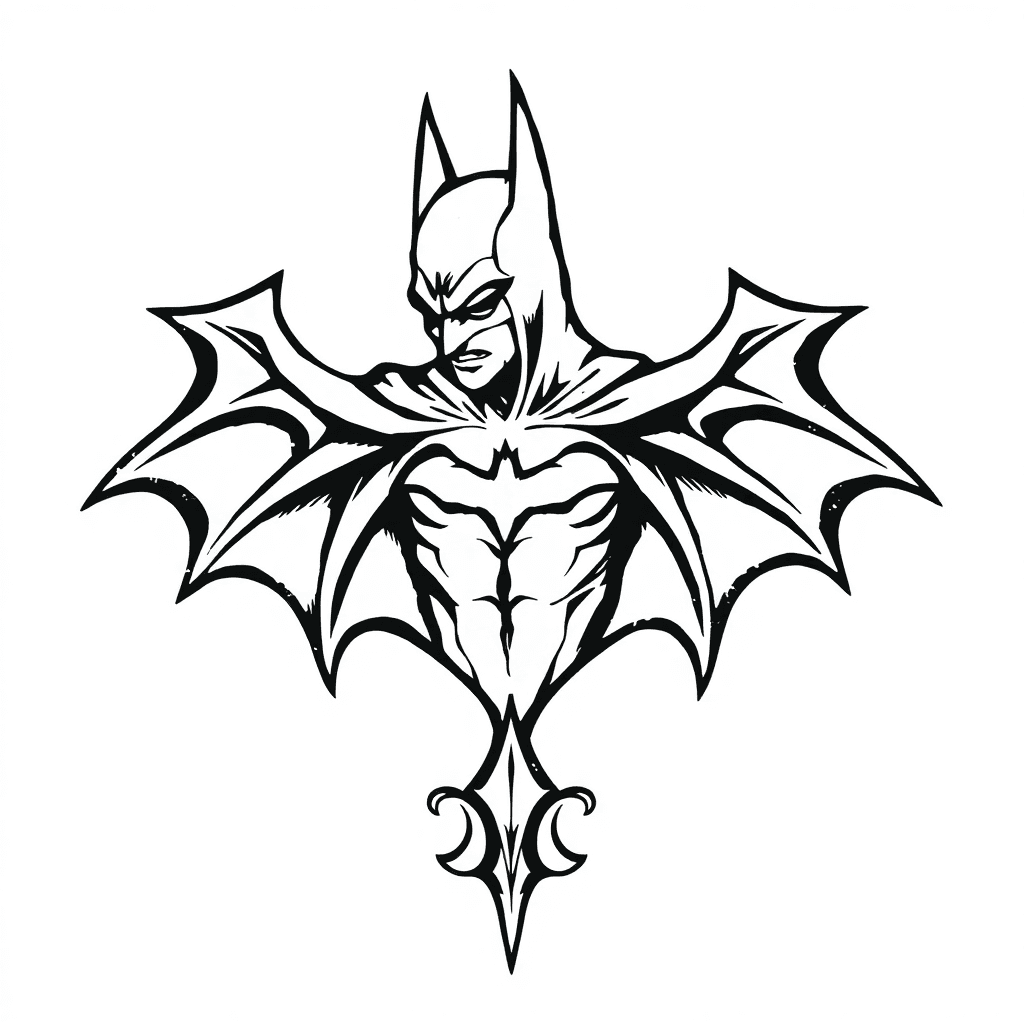 A Woodcarving Style Batman Tarot Card