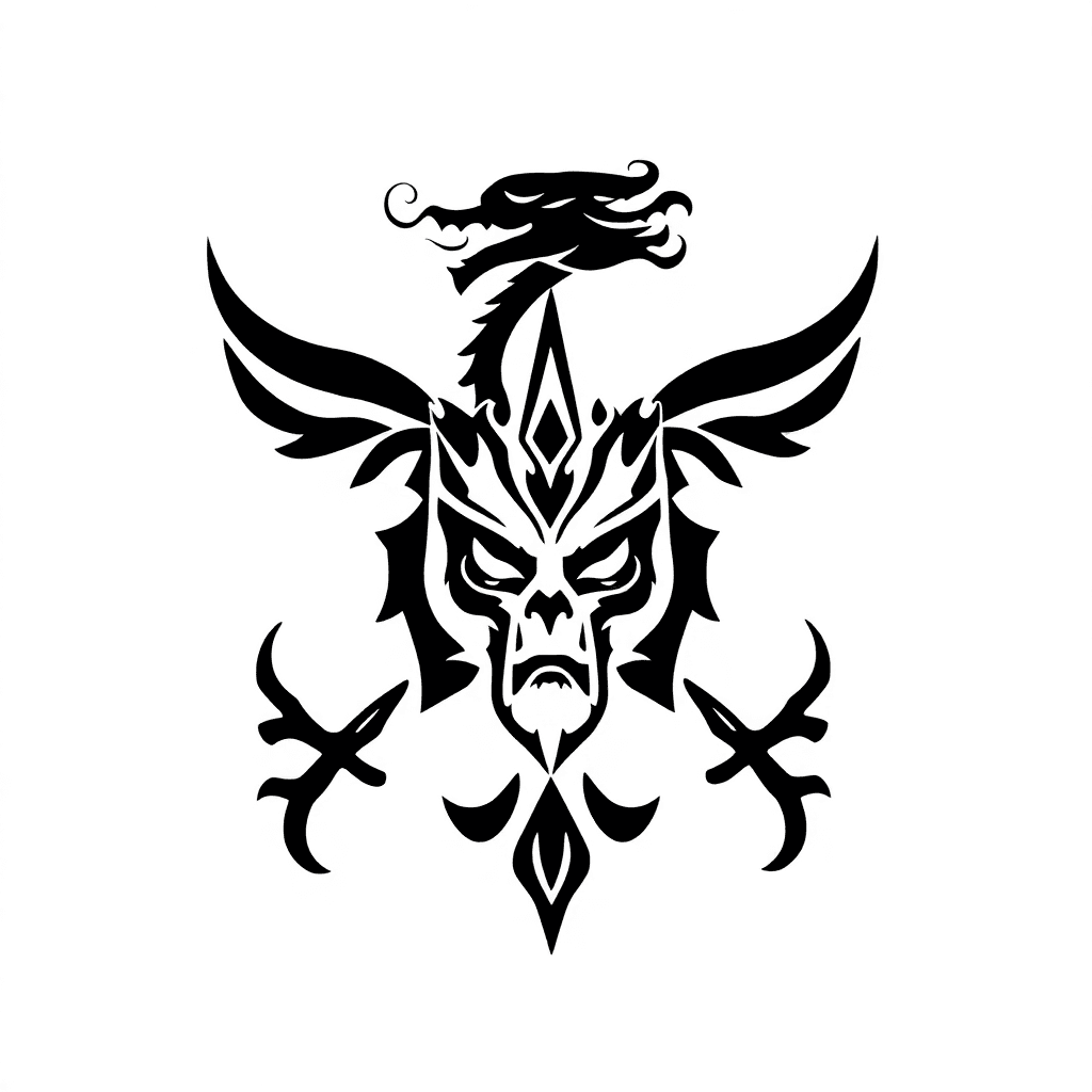 Un Tribal Desde El Brazo Hasta El Pecho,en La Parte Del Brazo Que Sea El Cuerpo Del Dragón Y En El Pecho La Cabeza