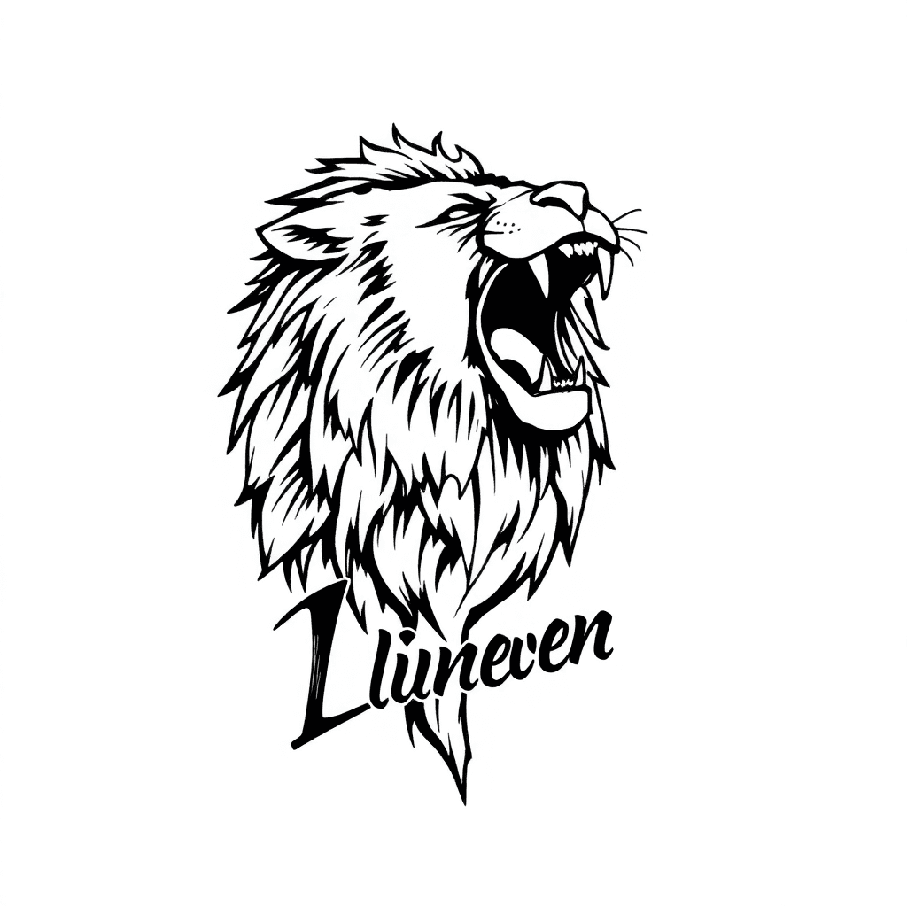 A Roaring Lion With Text