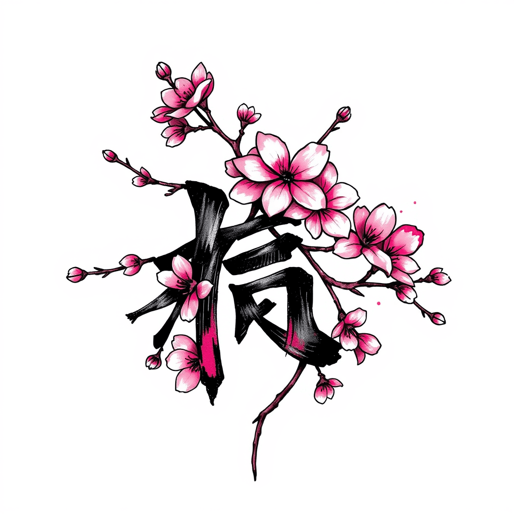 Cherry Blossoms Coming Out Of The Word マルキー