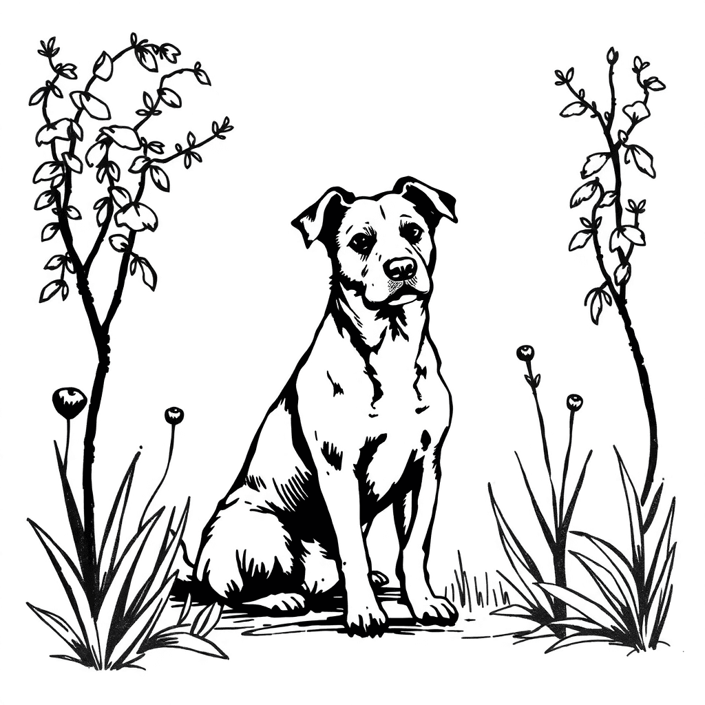 A Dog In Garten