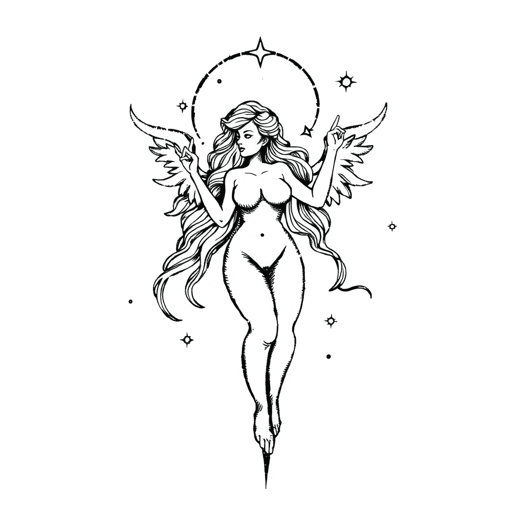 Virgo Constellation And Image For A Upper Half Sleeve Tattoo