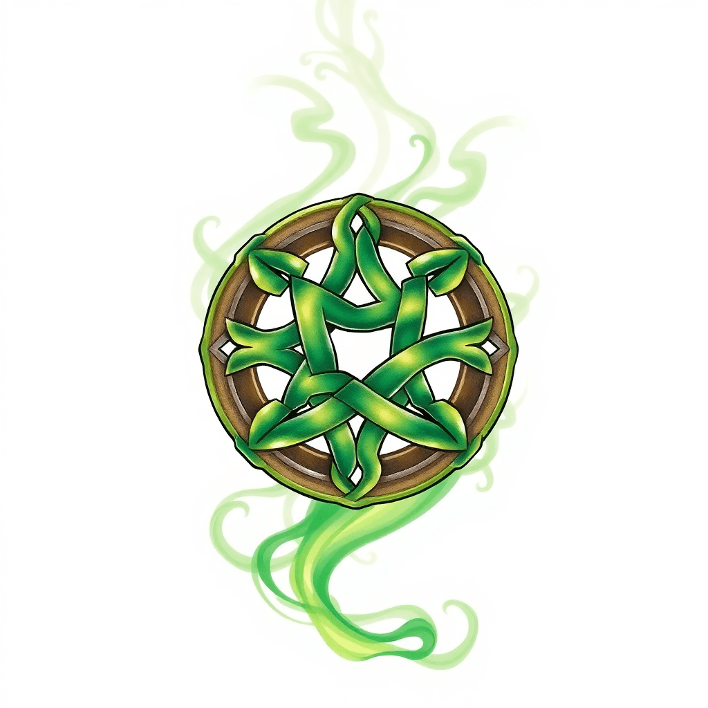 Celtic Knot Made Out Of Green Smoke