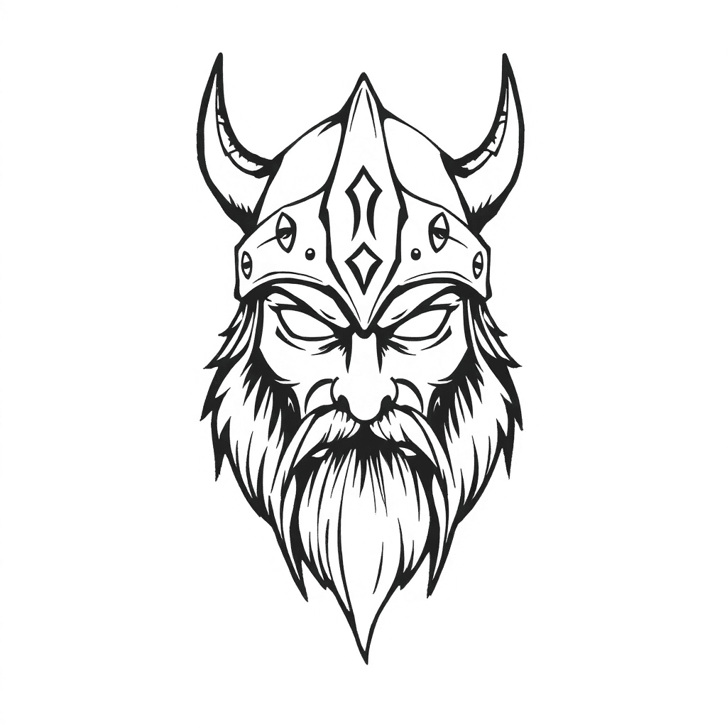 Viking Mask That Leaves The Mouth And Neck Free.