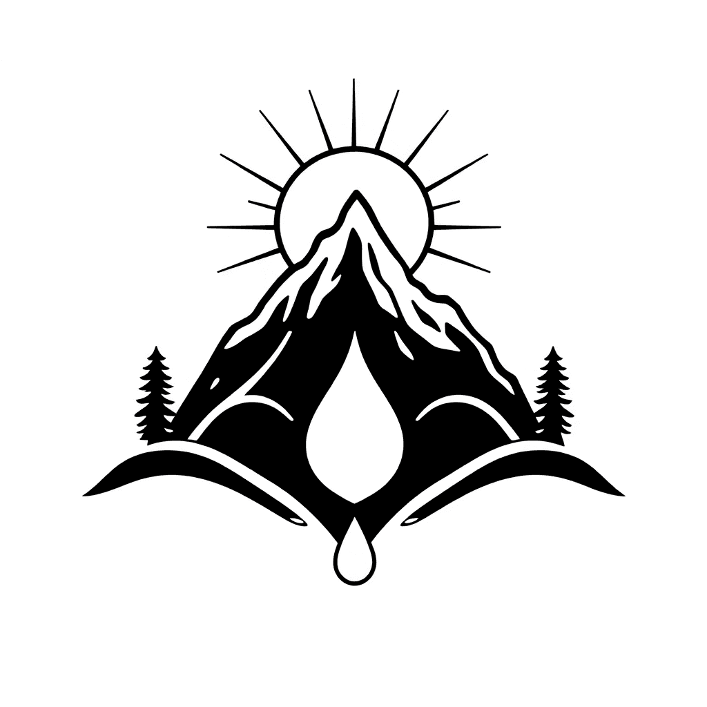Mountain Peak, Sun With Rays, Teardrop, Heart Outline All In One. Keep It Simple