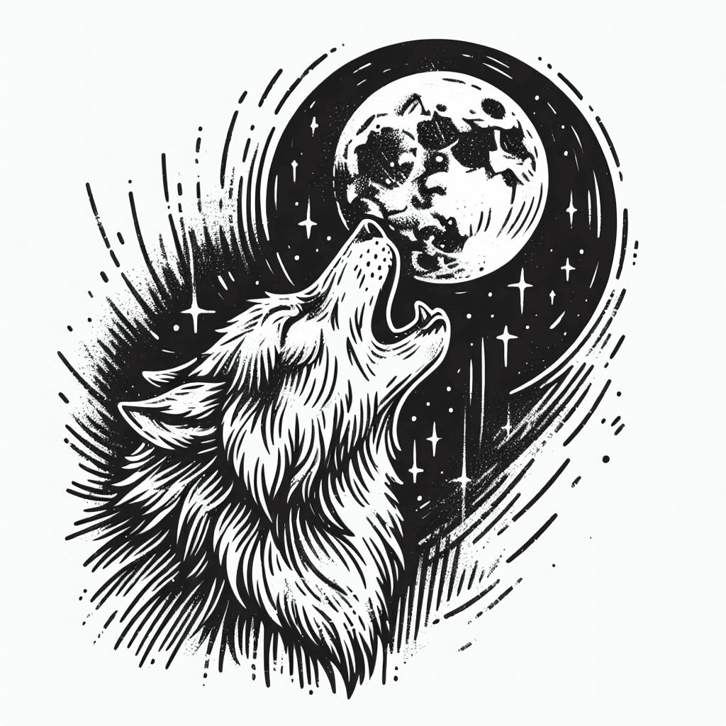 Wolf Howling At Moon