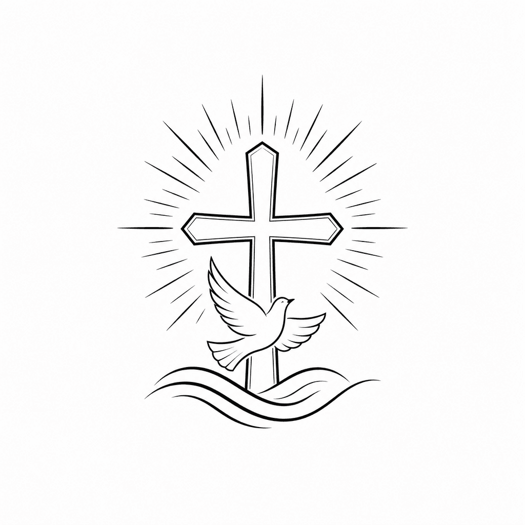 Minimalist Bible Verse Psalm 46:10 Inspired With Cross