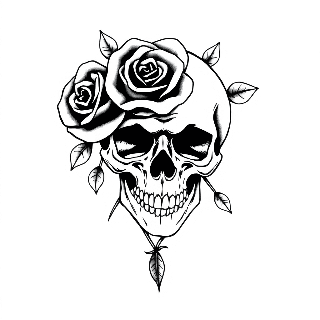 Rose Pierced Skull