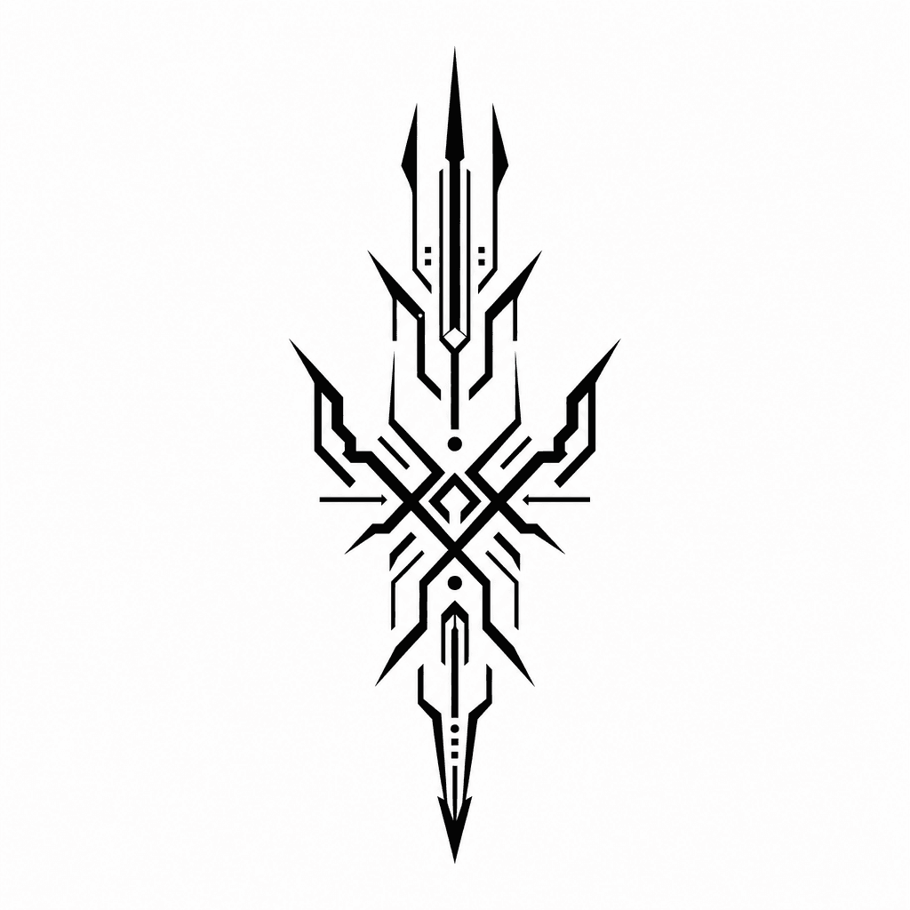 Minimal Black Cybersigil Finger Mark