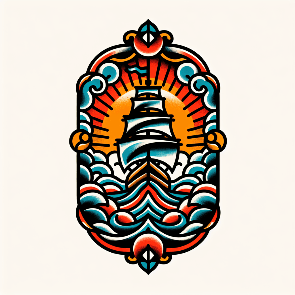 Ship Sailing Through Stormy Seas.