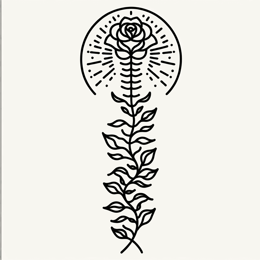 A Spinal Column Tattoo Of An Intricate Spade Vine Design Inspired By The Concept Of Rebirth And Renewal