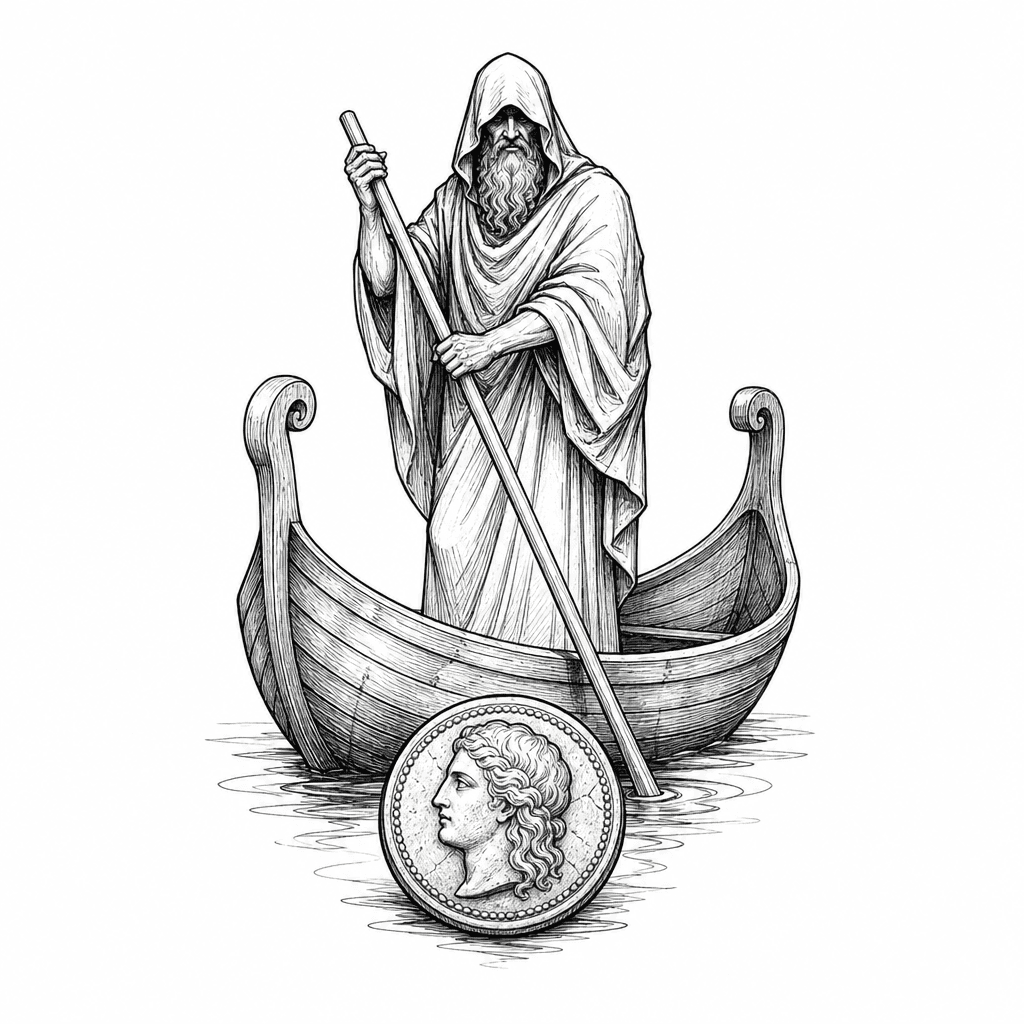 Charon Boat And Coin