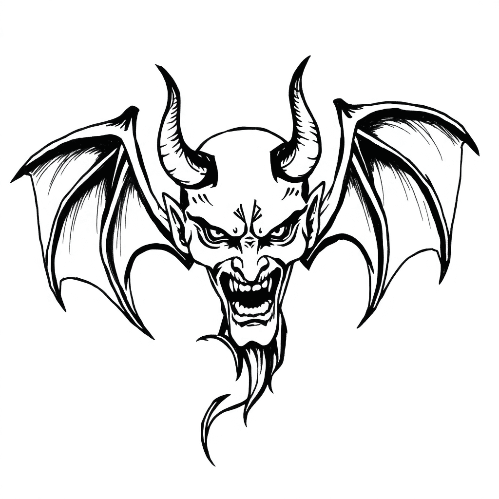 Cover Up A Dark Devil Line Tattoo