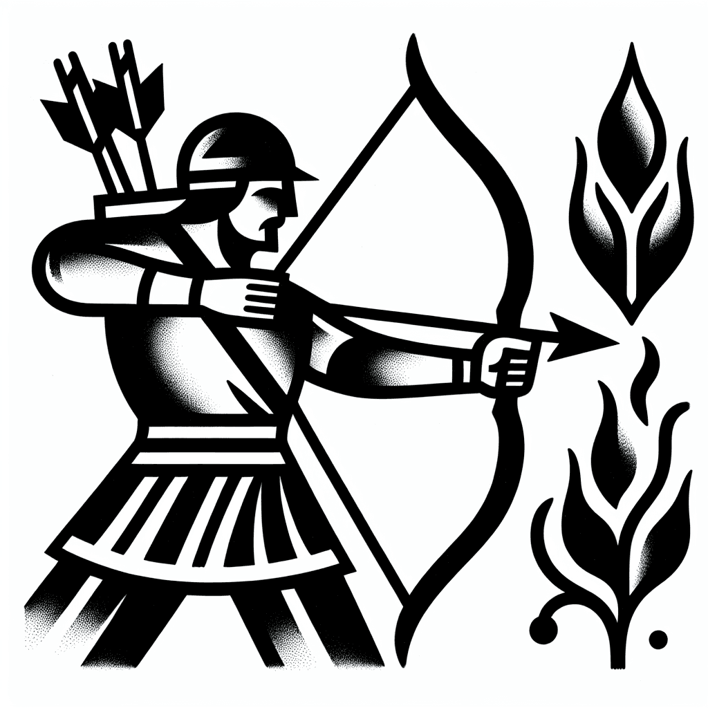 Traditional "An archer" Tattoo Design