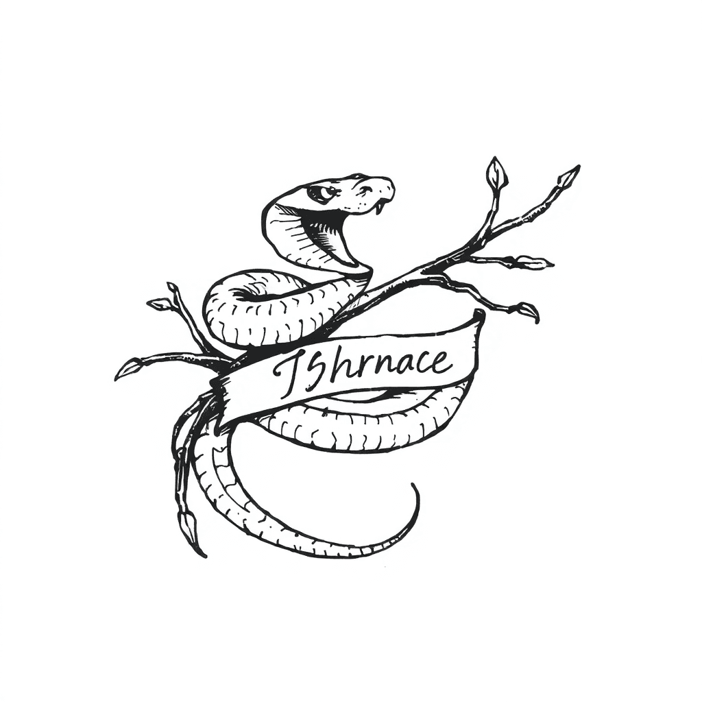 A Snake Around A Branch With A Name On It