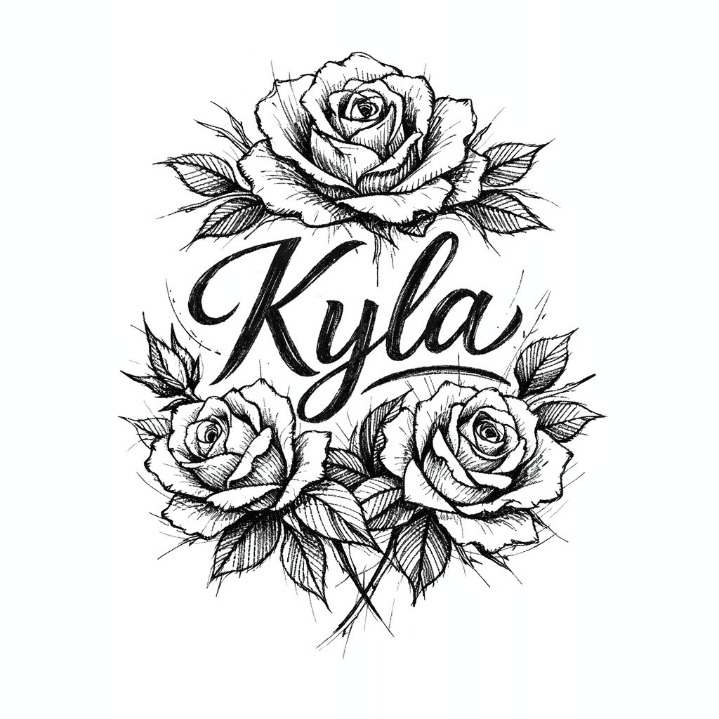 Roses With The Name Kyla With The Roses Around The Name.
