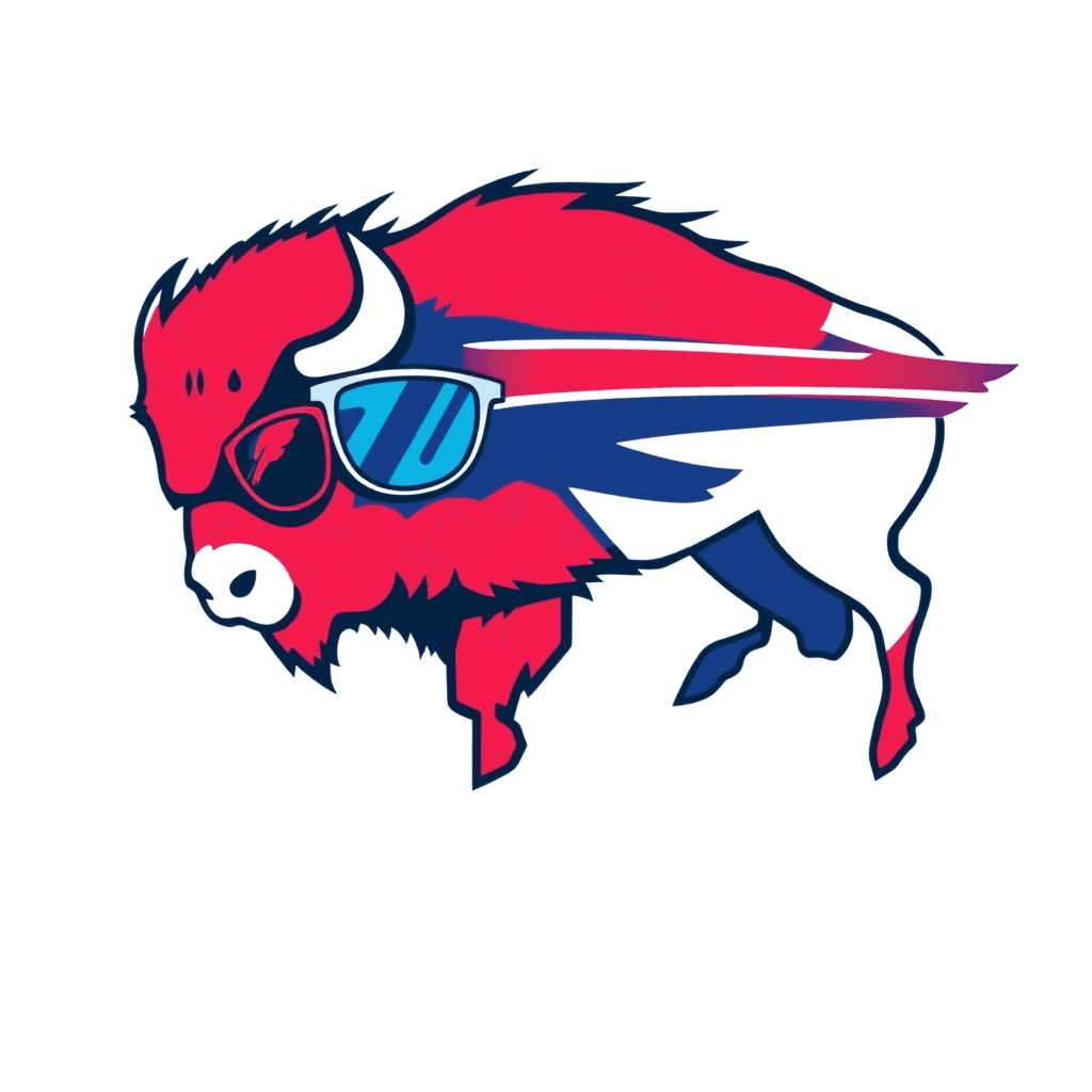 A Buffalo With Sunglasses Referencing The Bills For Team Pride