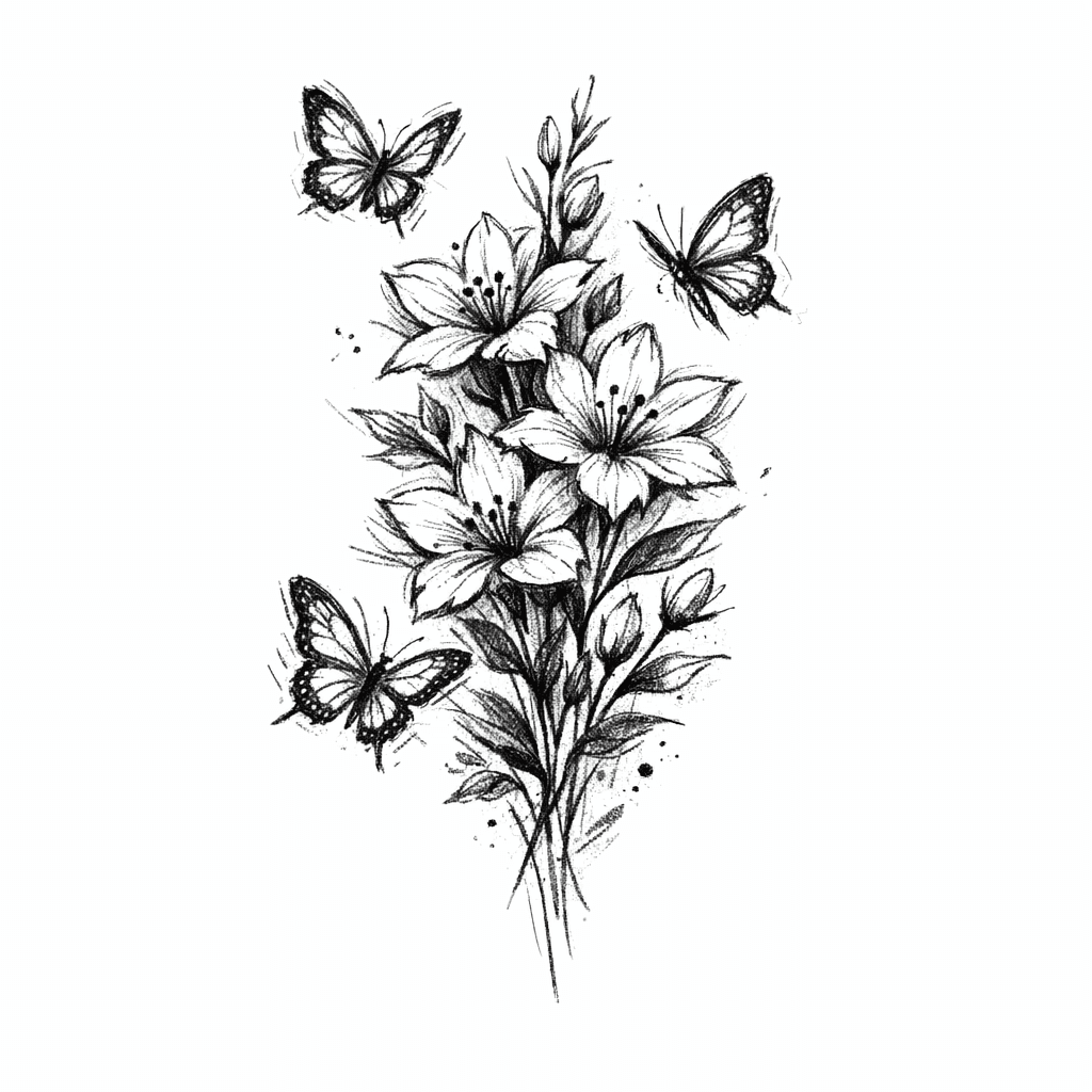 Flowers With Butterflies