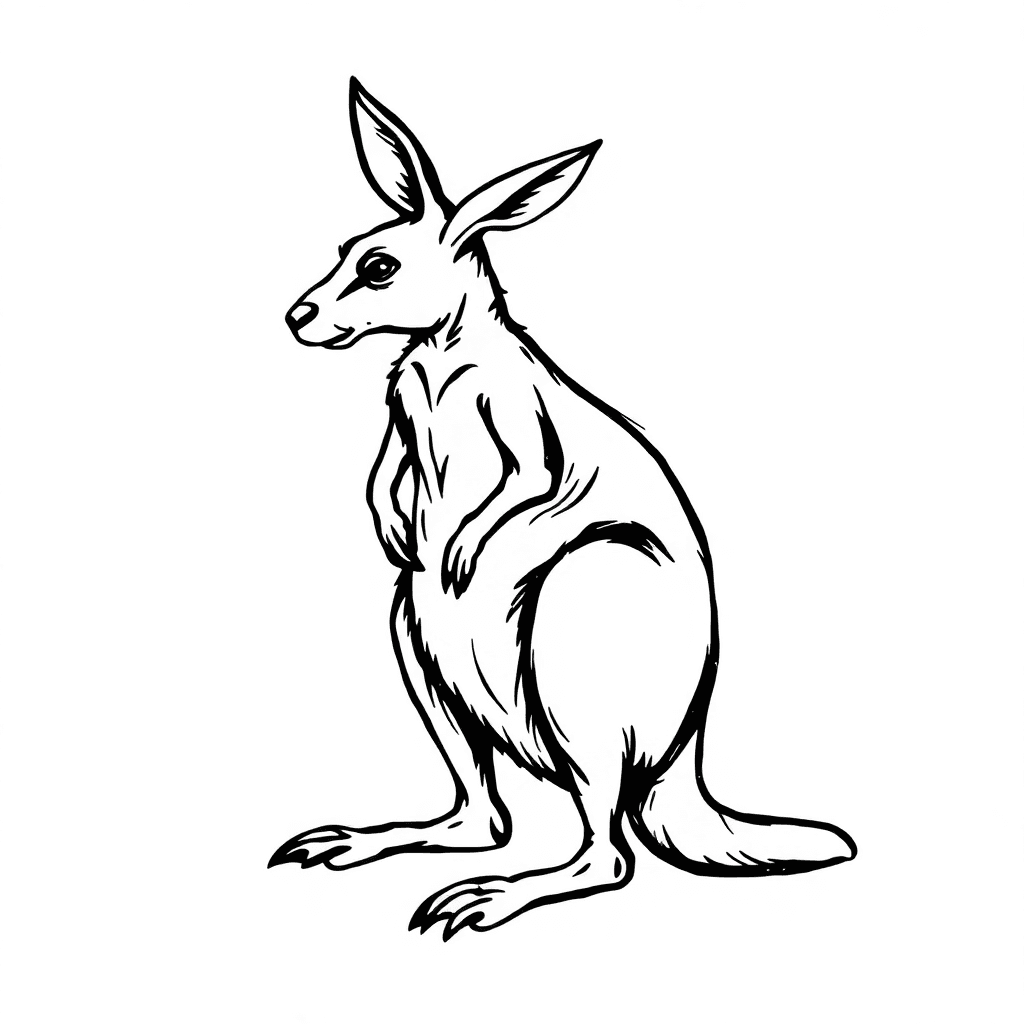 Kangaroo With The Entire Body But Not Much Details