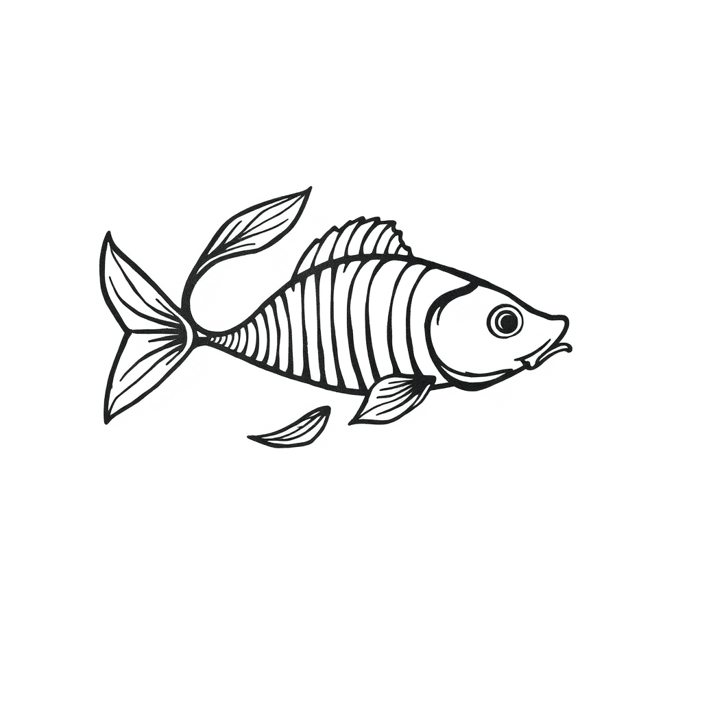 Single line "Pisces sign" Tattoo Design