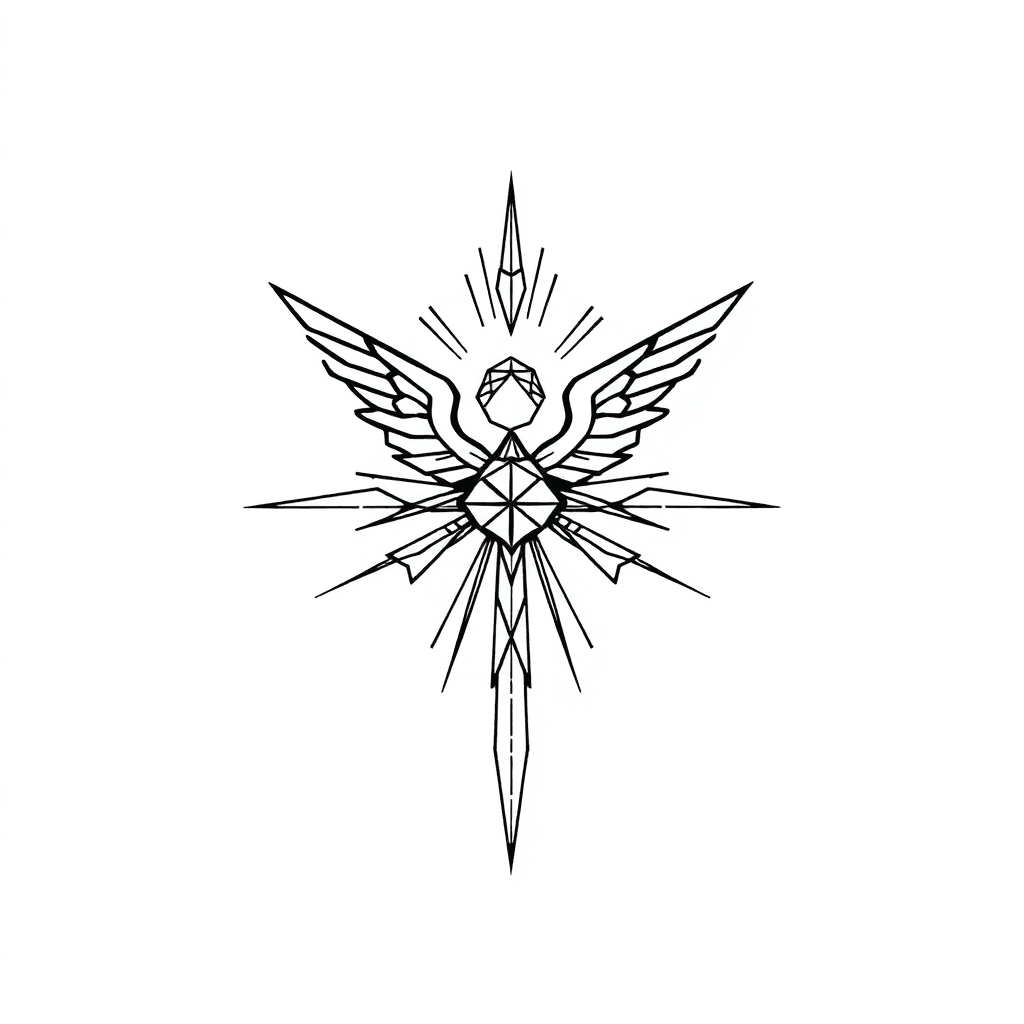 Small Seraphim With A Geometric Modern  Style