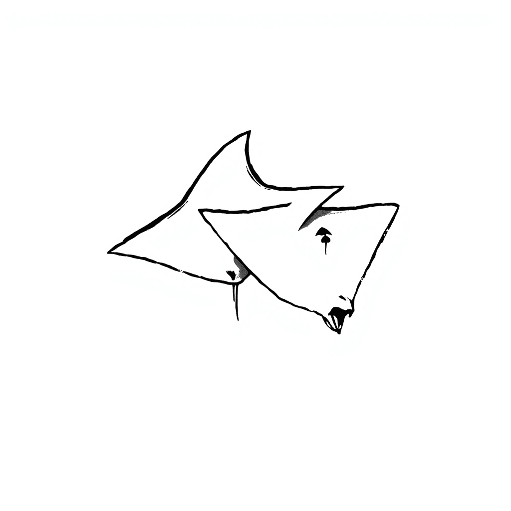 Two Manta Rays Swimming Together