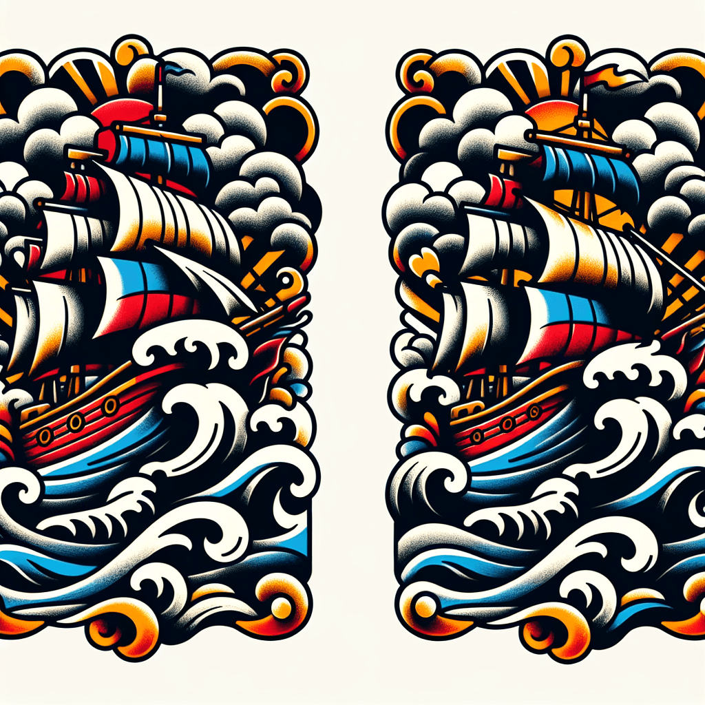 Ship Sailing Through Stormy Waves.