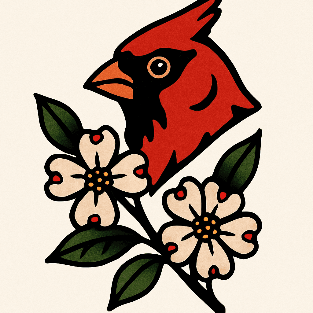Dogwood Branch And Cardinal Head