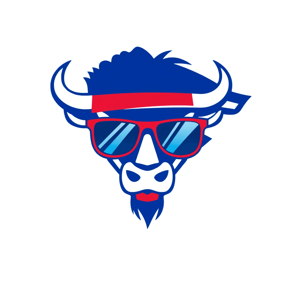A Buffalo Head With Sunglasses Referencing The Bills For Team Pride
