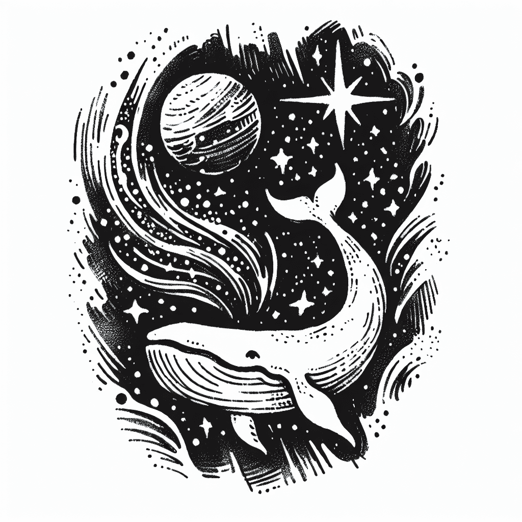 Whale,star,space