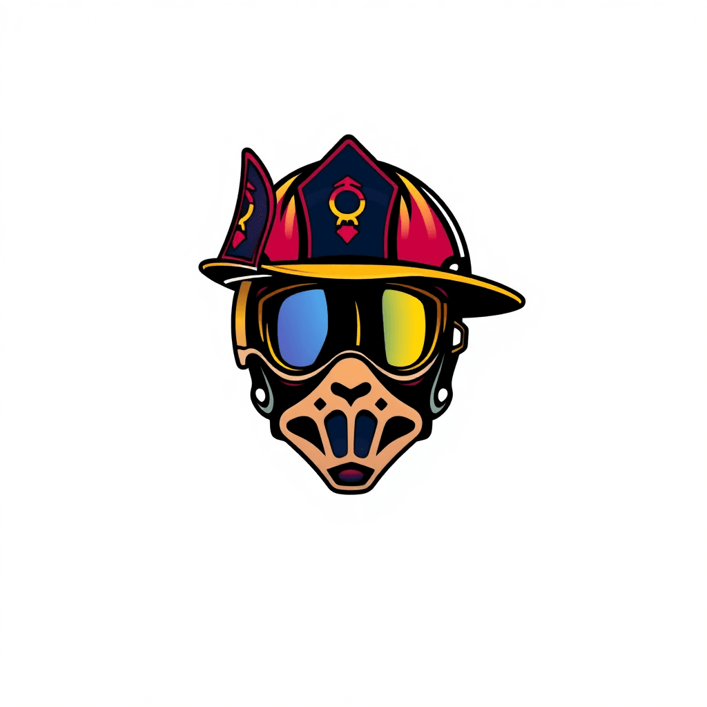 Single line "Simple traditional firefighter helmet" Tattoo Design