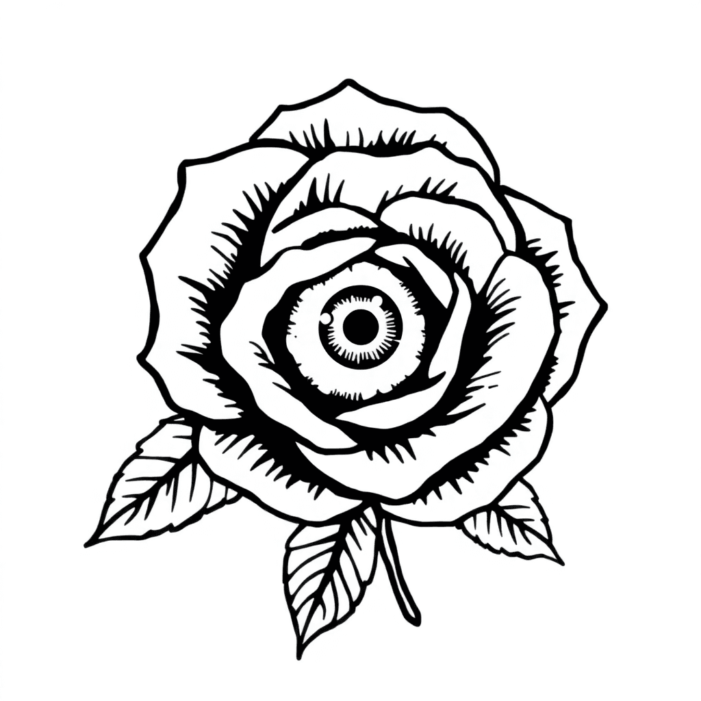 Rose With An Eye Ball On The Center Of It